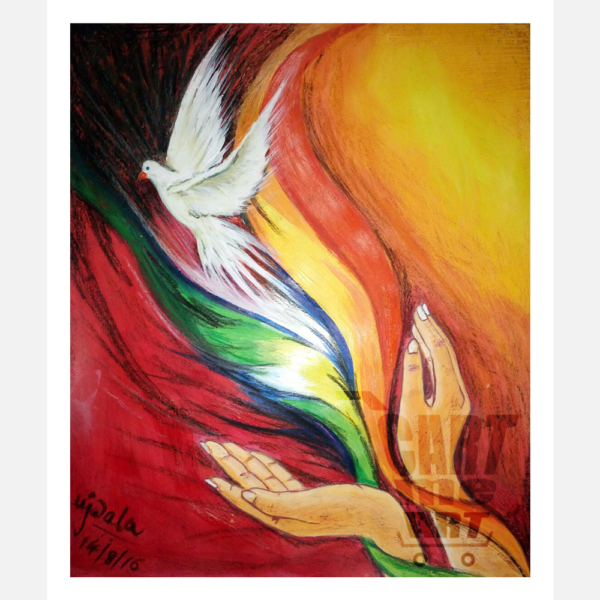 600x600 My India Postal Color Painting By Artist Ujwala K Jadhav Cart - Color Painting Art