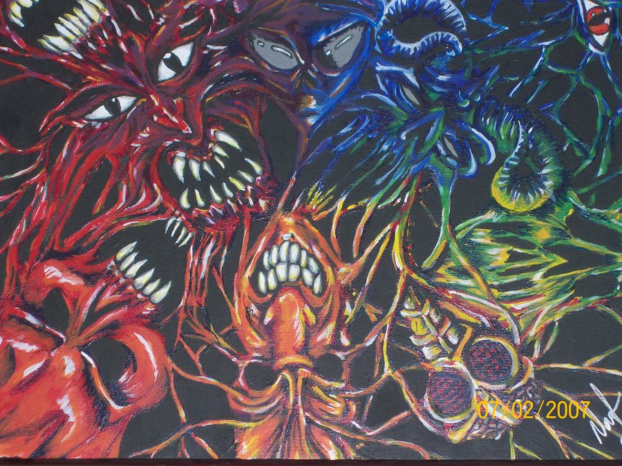 900x675 Demonic Color Wheel Painting By Narfikinz - Color Wheel Painting