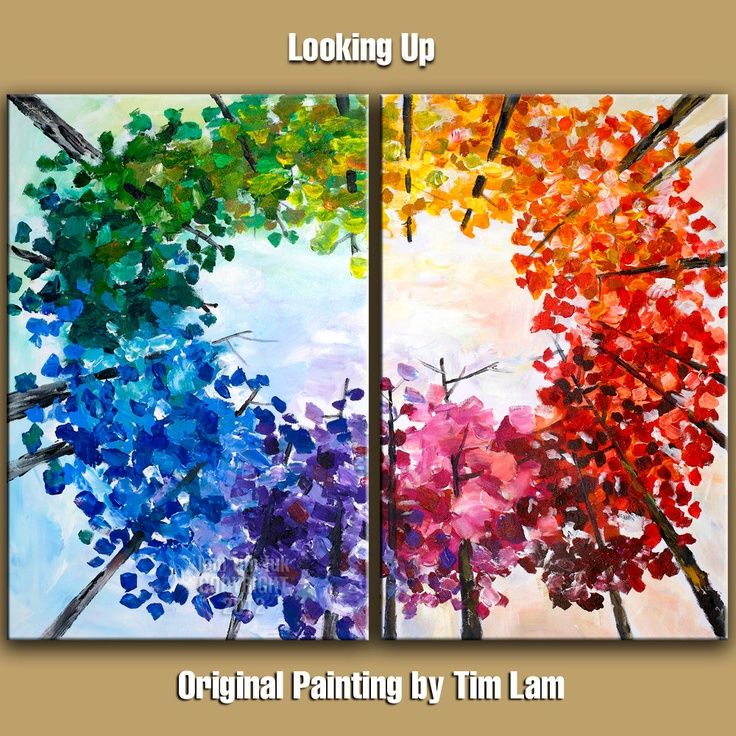 736x736 Original Large Abstract Impasto Texture Tree Contemporary Acrylic - Color Wheel Painting