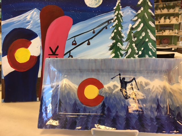 640x480 Colorado Flag Platter Painting - Colorado Flag Painting