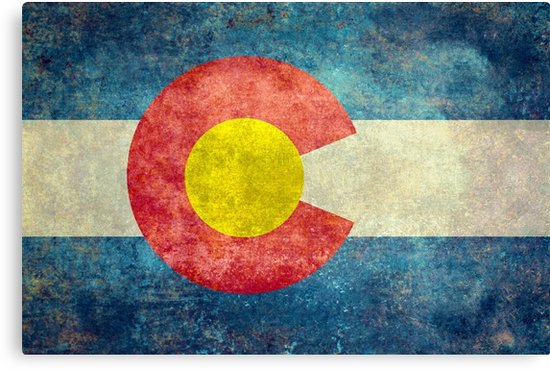 550x370 Colorado State Flag With Vintage Retro Style Treatment Canvas - Colorado Flag Painting
