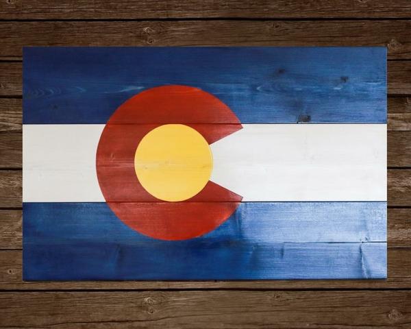 600x480 Colorado State Flag The Rustic Flag Company - Colorado Flag Painting