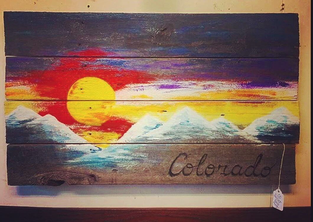 1060x750 Colorado Sunset Barnwood Flag (Medium) - Colorado Flag Painting