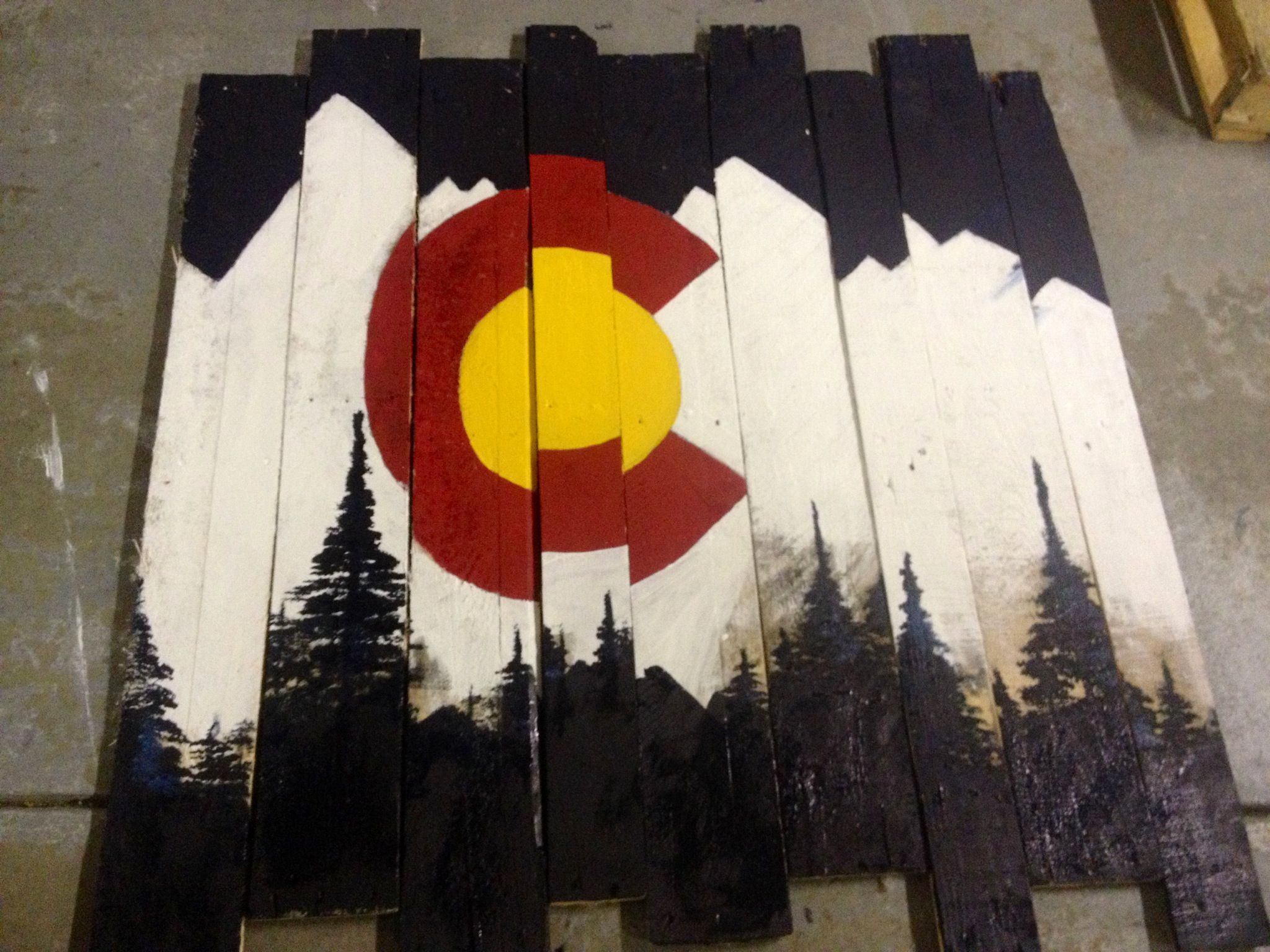 2048x1536 Pallet Board And A Little Paint. Colorado Flag. Denver. I Make - Colorado Flag Painting