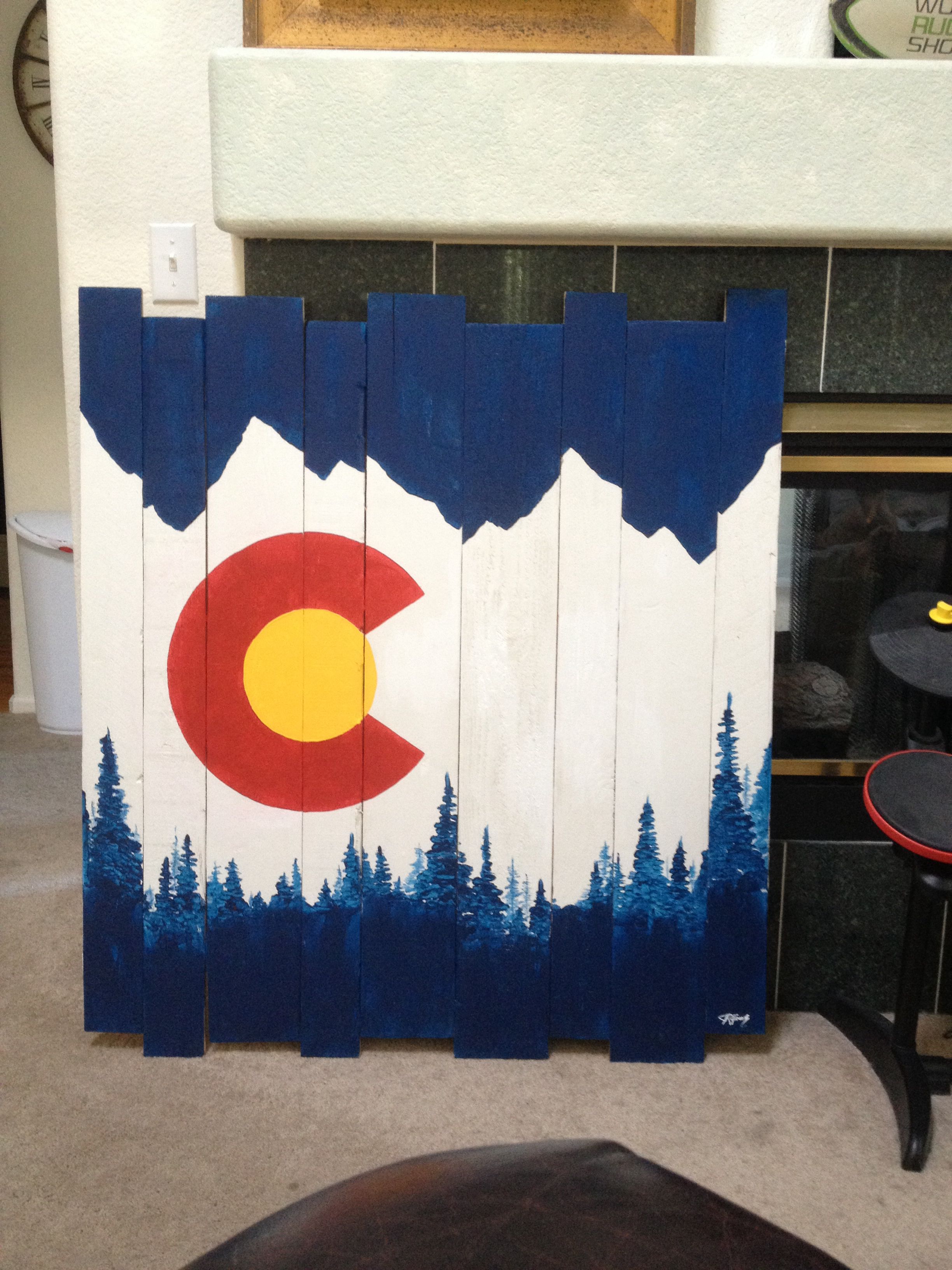 2448x3264 These Are Custom, Hand Painted, Wood Pieces That I Make And Sell - Colorado Flag Painting