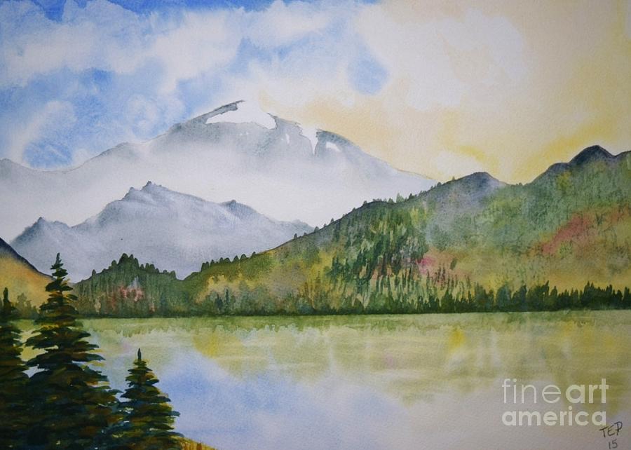 900x642 Colorado Sunrise Over A Mountain Lake Painting By Trish Powell - Colorado Mountain Painting