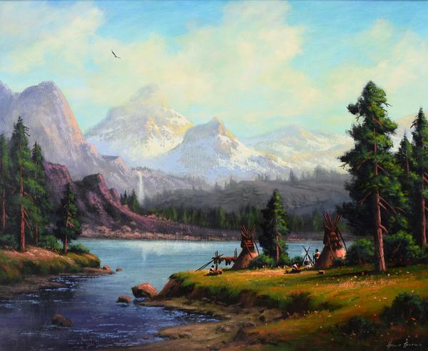 600x492 Fine Art Colorado Mountain Home By Heinie Hartwig Heinie Hartw - Colorado Mountain Painting