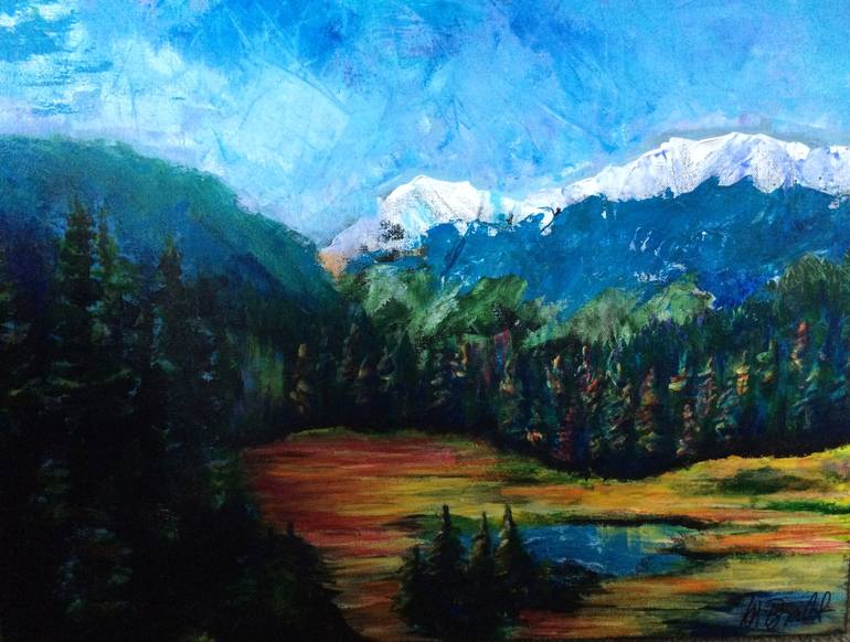 770x582 Saatchi Art Colorado Mountain Flowers Painting By K Brandt - Colorado Mountain Painting