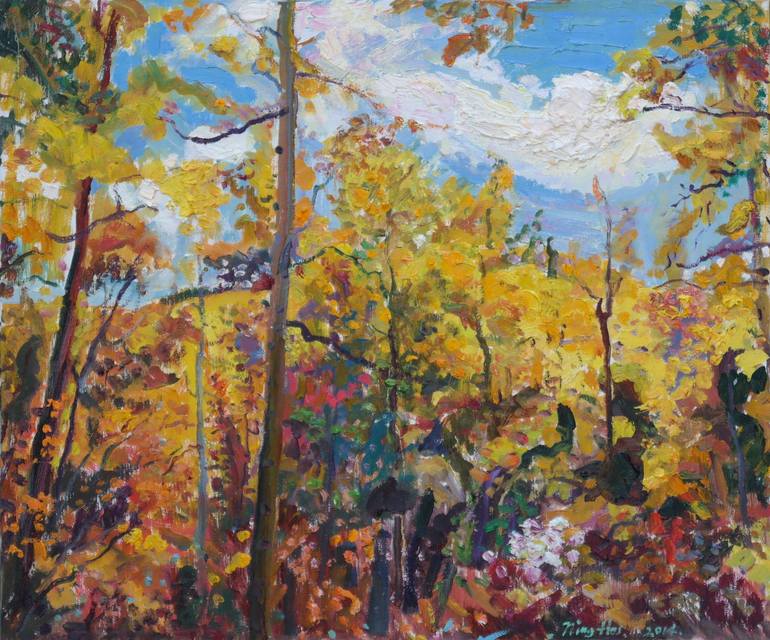 770x640 Saatchi Art Colorado Mountain Painting By Ning Hou - Colorado Mountain Painting