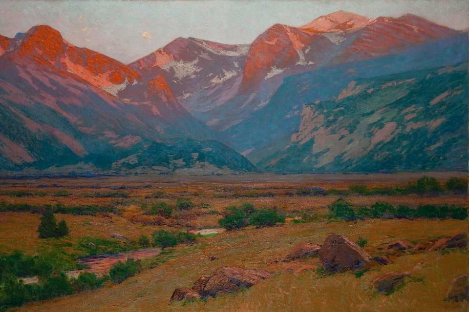 960x640 Painting Of A Mountain Valley - Colorado Mountain Painting