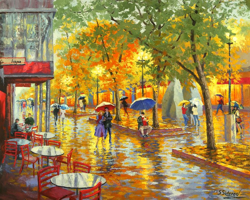 875x700 Golden Evening (Pearl Street Boulder, Colorado) - Colorado Painting