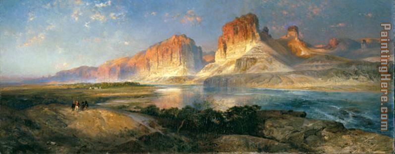 797x312 Thomas Moran Nearing Camp On The Upper Colorado River Painting - Colorado Painting
