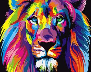 300x238 Colorful Abstract Lion - Colorful Abstract Painting