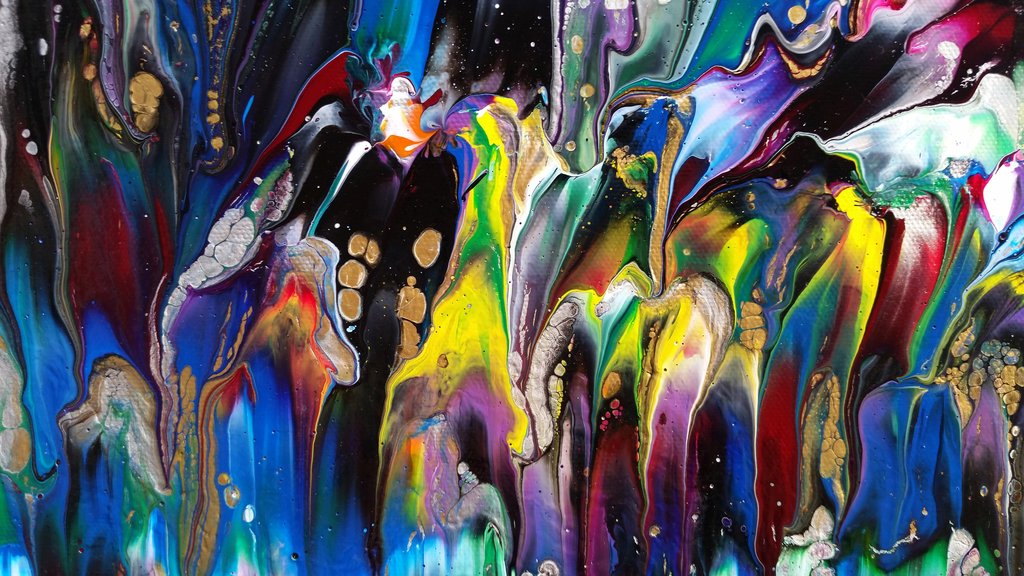 1024x576 Fireworks, Large Colorful Abstract Painting Alexandra Romano Art - Colorful Abstract Painting