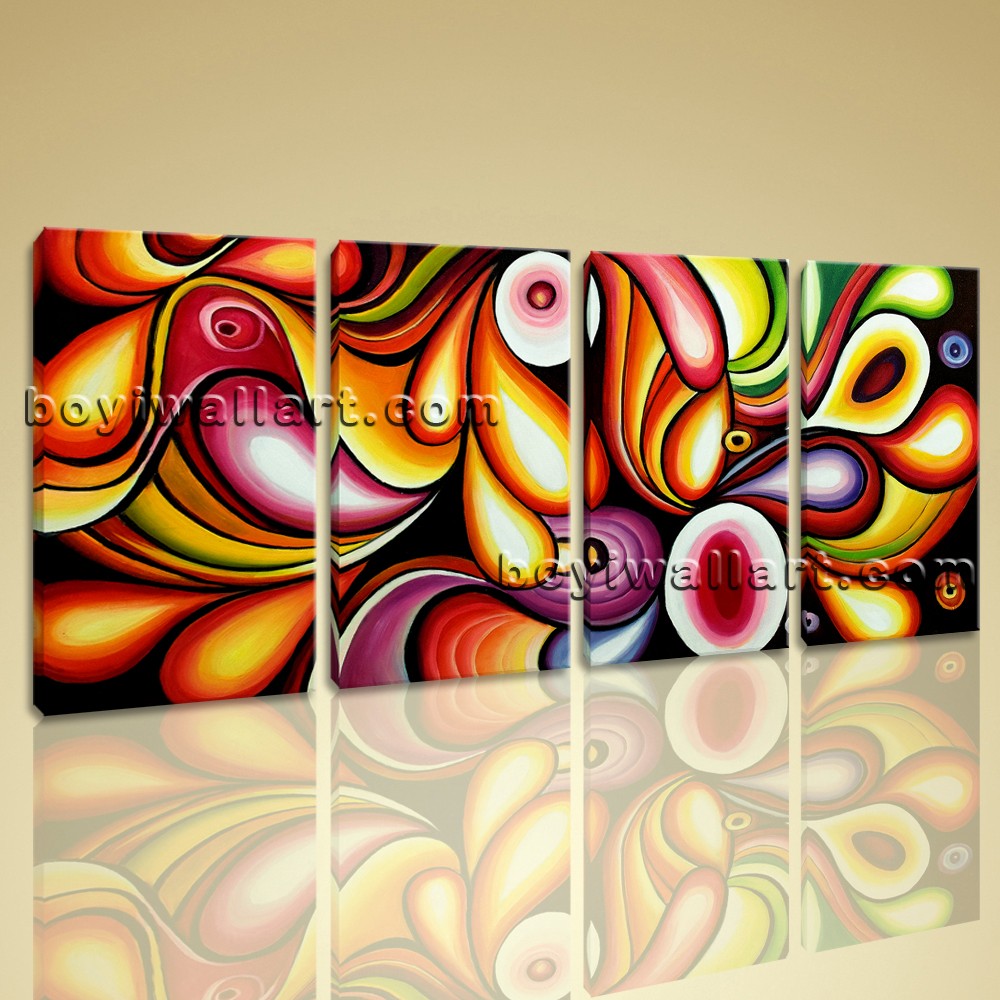 1000x1000 Huge Canvas Print Wall Art Rainbow Colorful Abstract Painting - Colorful Abstract Painting