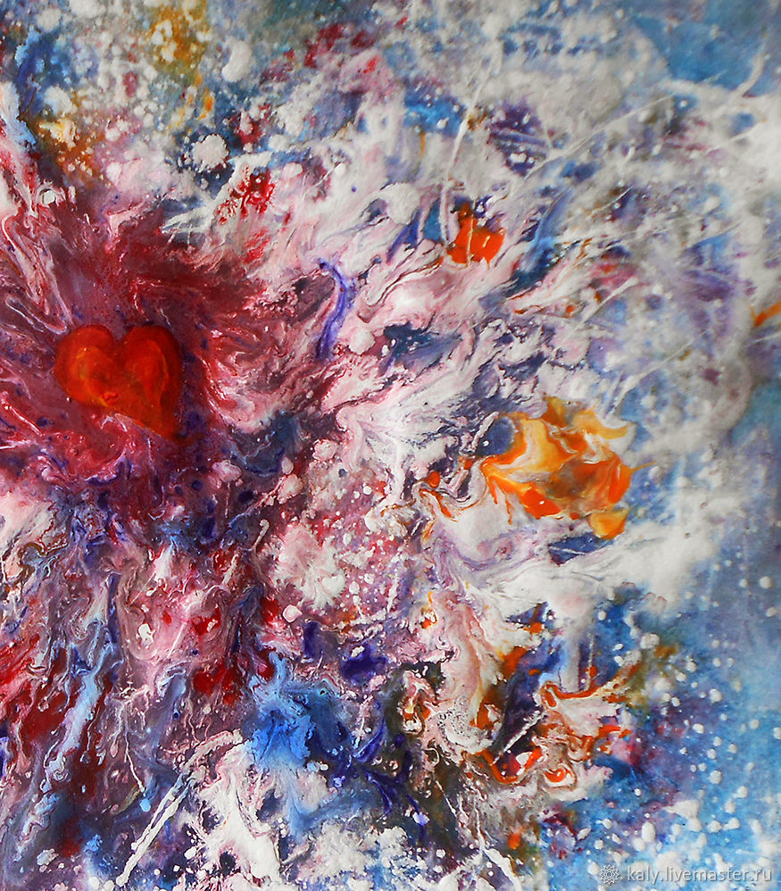 875x998 Large Colorful Abstract Painting Blue Pink. Abstract Fine Wall Art - Colorful Abstract Painting