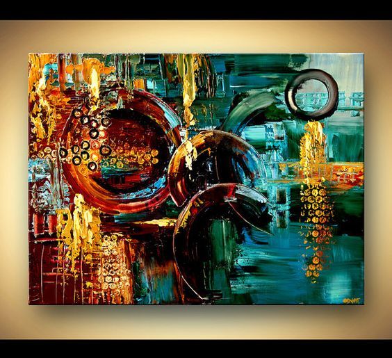 564x515 Original Large Colorful Abstract Painting Textured Modern Palette - Colorful Abstract Painting