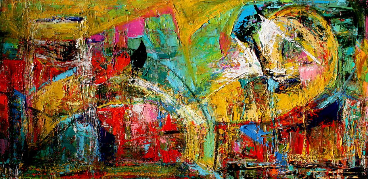 1280x625 Color Maze By Elizabeth Chapman Art Painting - Colorful Abstract Painting