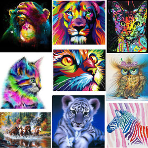 300x300 Diy 5d Diamond Painting Embroidery Cross Craft Stitch Home Decor - Colorful Animal Painting