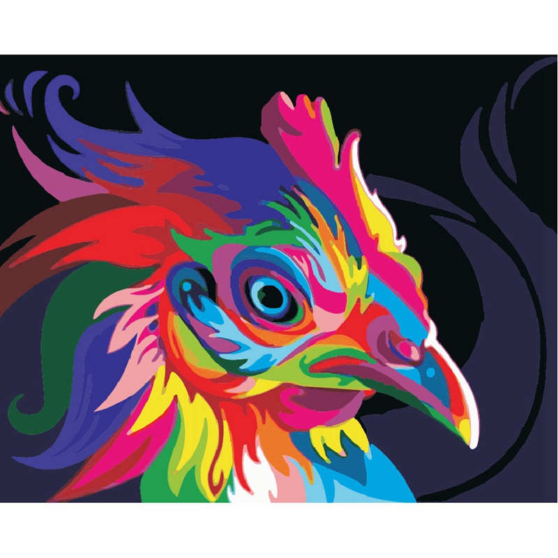 800x800 Paint By Number Kit Diy Acrylic Oil Painting Canvas Colorful - Colorful Animal Painting