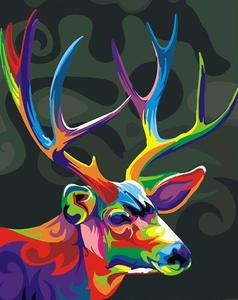 238x300 Abstract Colorful Reindeer - Colorful Animal Painting