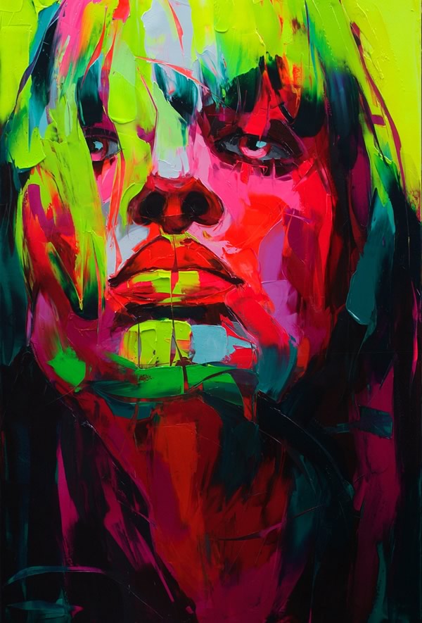 600x885 Explosive Colorful Portraits Paintings - Colorful Art Painting