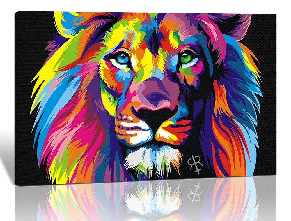 1000x758 Purple Verbena Art Colorful Lion Pictures Prints - Colorful Art Painting