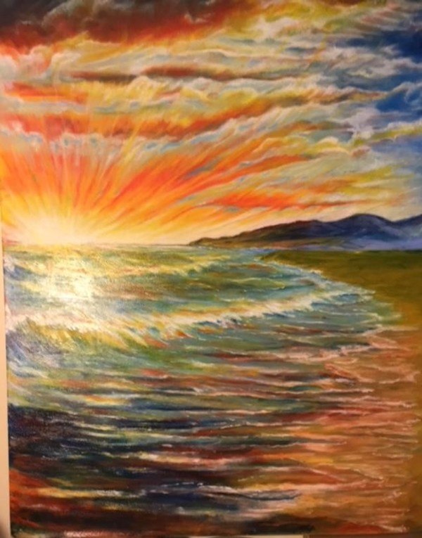 600x765 Sunset Beach - Colorful Beach Sunsets Painting