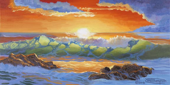 Colorful Beach Sunsets Painting at PaintingValley.com | Explore ...