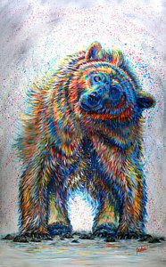 186x300 Colorful Bear Paintings Fine Art America - Colorful Bear Painting
