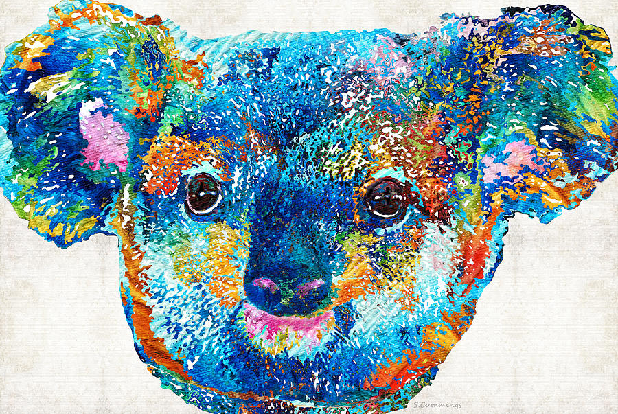 900x603 Colorful Koala Bear Art By Sharon Cummings Painting By Sharon Cummings - Colorful Bear Painting