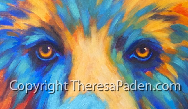 648x377 Paintings By Theresa Paden Large Bright Colorful Bear Paintings - Colorful Bear Painting