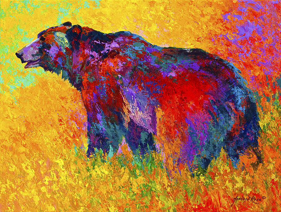900x680 Abstract Animal Painting - Colorful Bear Painting