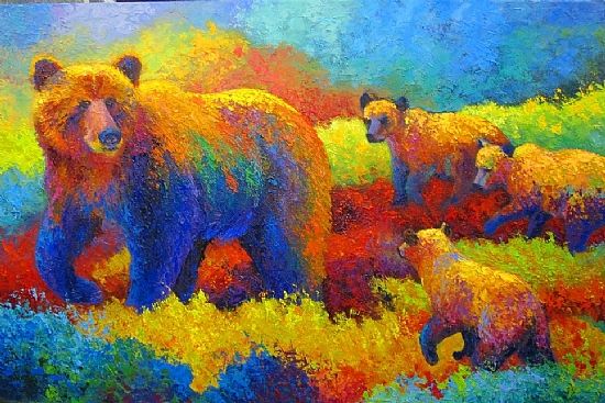 550x367 Love These Colorful Bears, And Also Many Of This Site's Other - Colorful Bear Painting