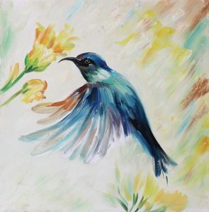 295x300 China New Arrival Modern Colorful Bird Handmade Animal Oil - Colorful Bird Painting