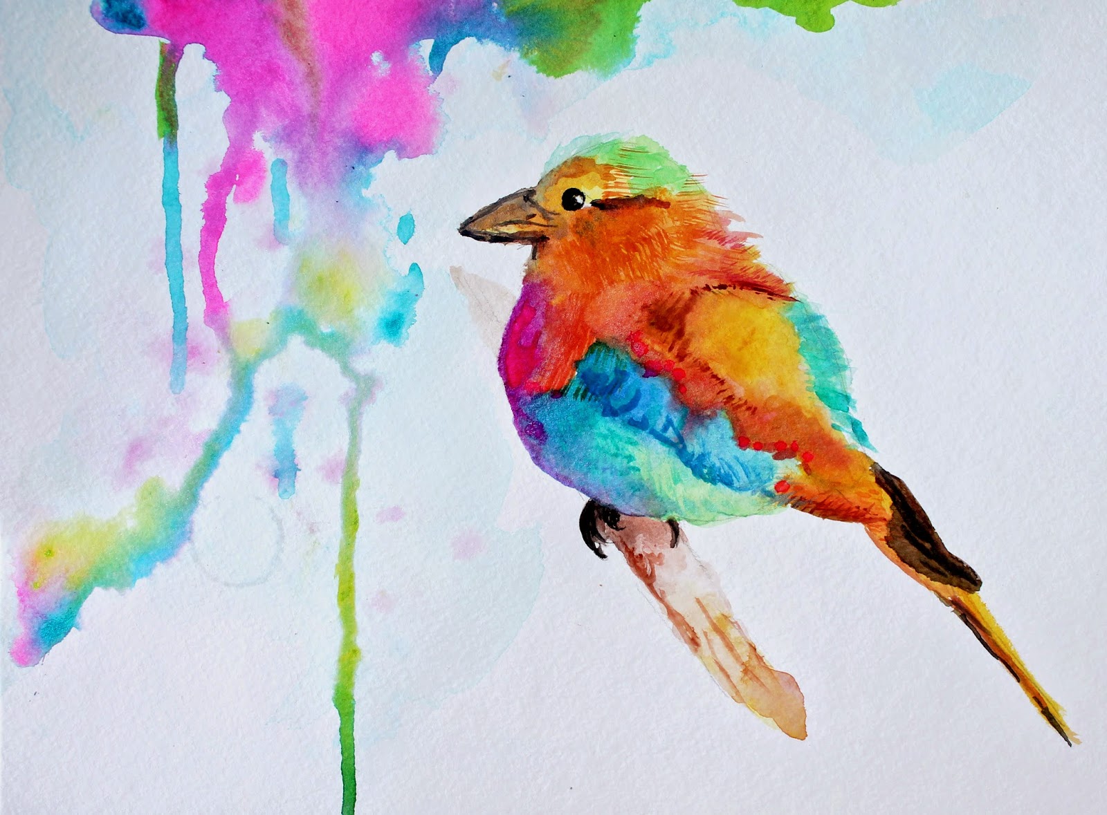 Colorful Bird Painting at PaintingValley.com | Explore collection of ...