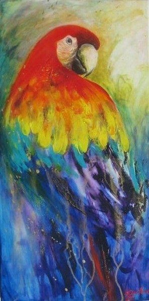 297x597 729 Best Birds Images On Birds, Water Colors - Colorful Bird Painting