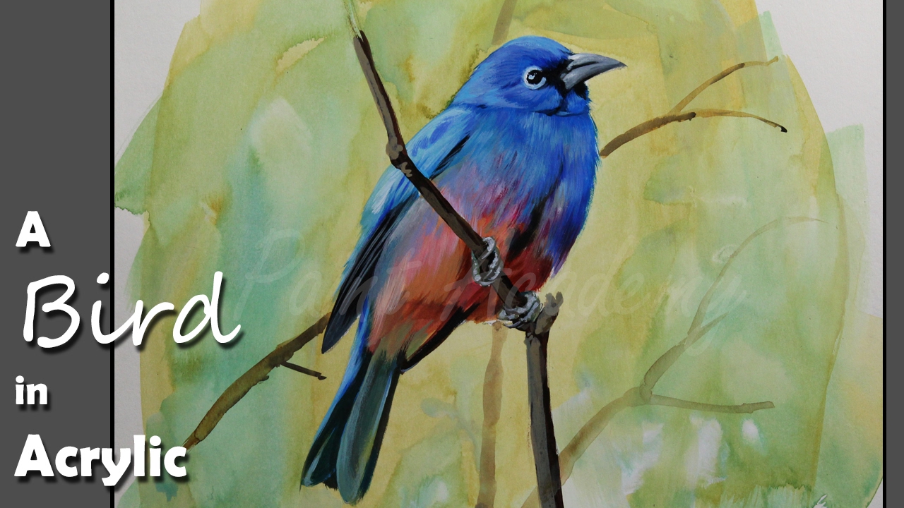 1280x720 Acrylic Painting A Bird Step By Step With Detail Color - Colorful Bird Painting