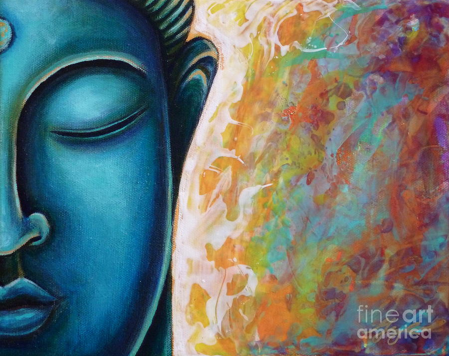 900x713 Blue Buddha Paintings Fine Art America - Colorful Buddha Painting