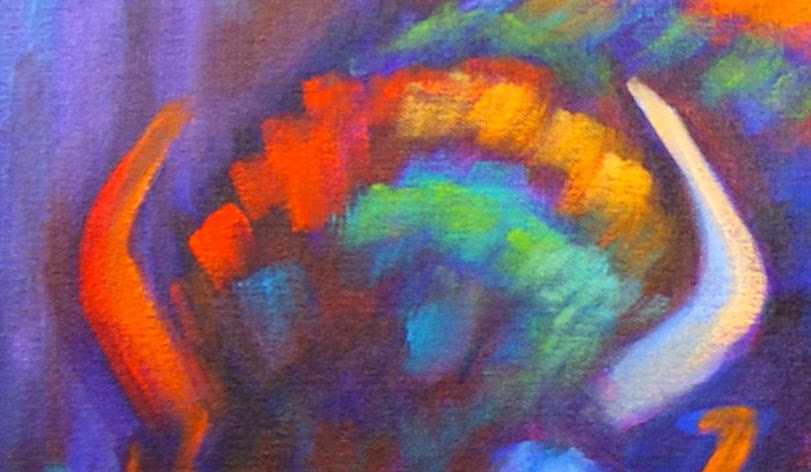 811x472 California Artwork Colorful Abstract Buffalo Art By Theresa Paden - Colorful Buffalo Painting