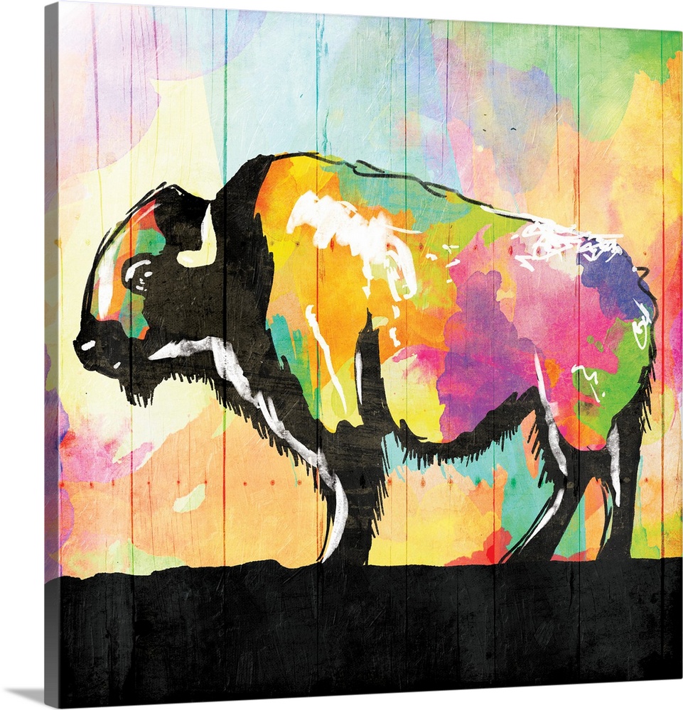 961x1000 Colorful Buffalo Wall Art, Canvas Prints, Framed Prints, Wall - Colorful Buffalo Painting