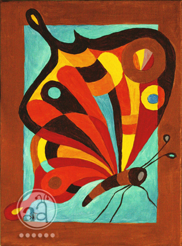 360x485 Fall Inspired Butterfly Painting Artsy Ants - Colorful Butterfly Painting