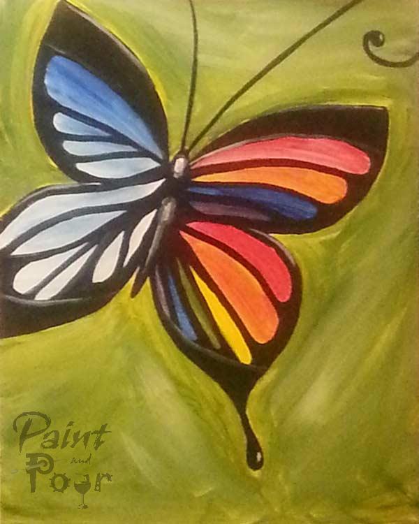 600x750 Adult Amp Teen Colorful Butterfly Feb 25th 12 2 Pm (Ages - Colorful Butterfly Painting