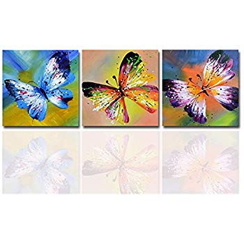 350x350 Niterny Colorful Butterfly Abstract Painting Print - Colorful Butterfly Painting