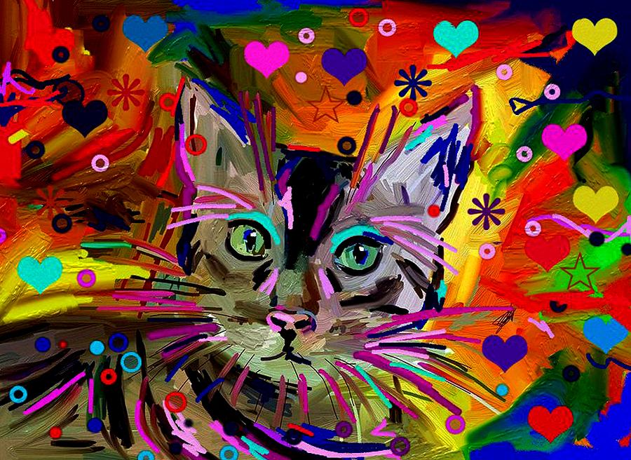 Colorful Cat Painting at Explore collection of