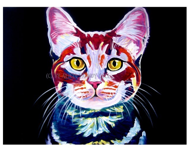 640x512 9 Adorable Cat Features - Colorful Cat Painting