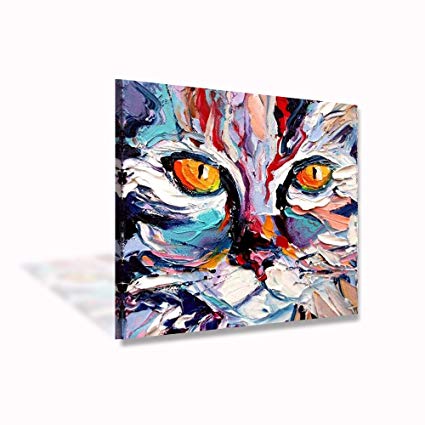 425x425 Viivei Colorful Cat Animal Abstract Wall Art Picture - Colorful Cat Painting