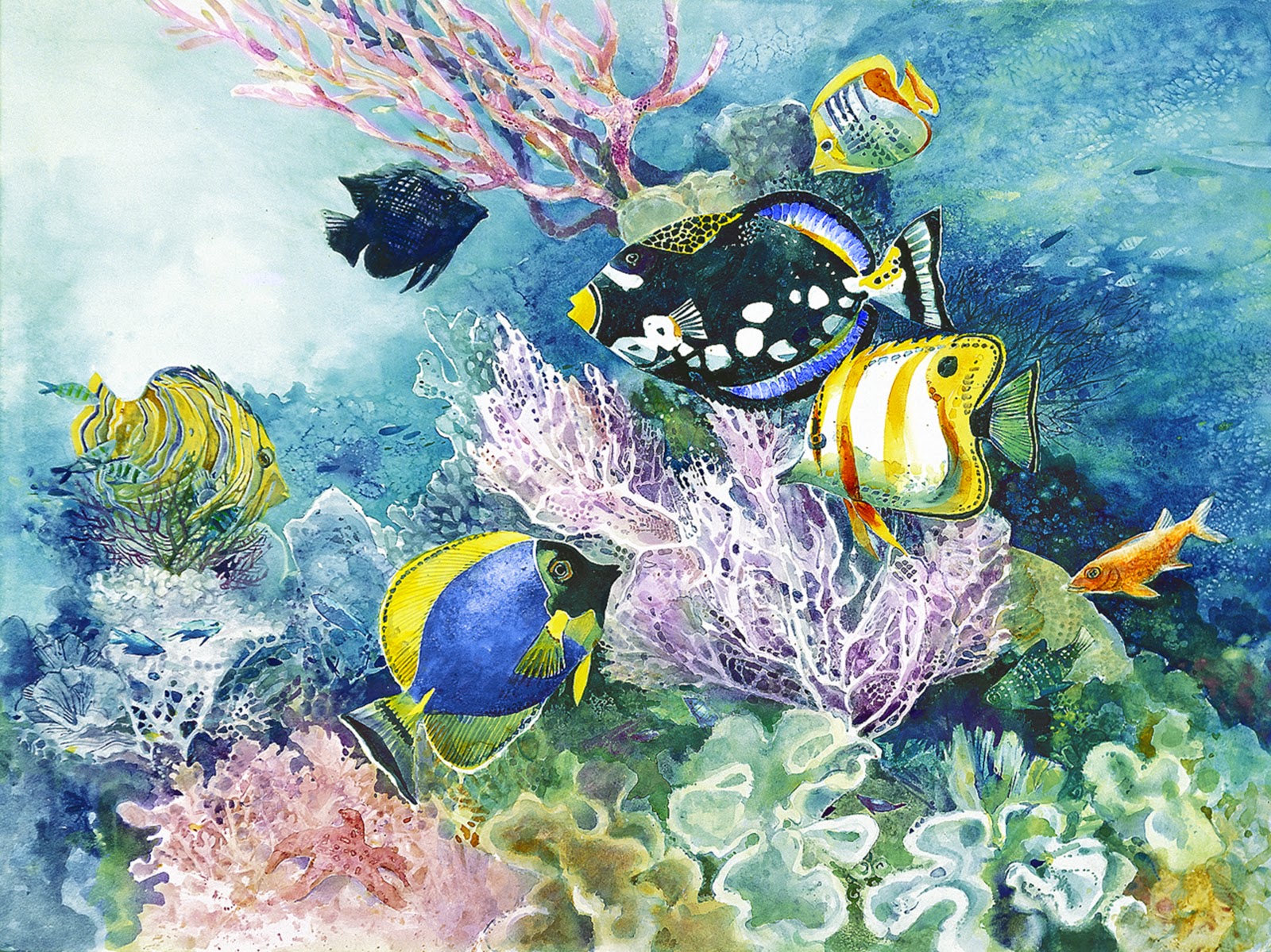 Коралловые рифы- батик