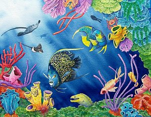 300x233 Coral Reef Paintings Fine Art America - Colorful Coral Reefs Painting