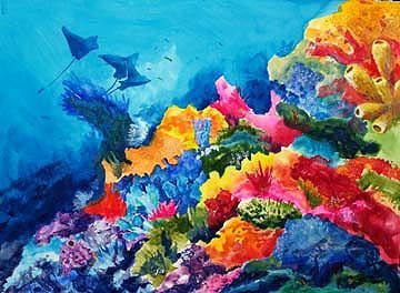 360x264 Watercolour Painting Of Sea Reef - Colorful Coral Reefs Painting